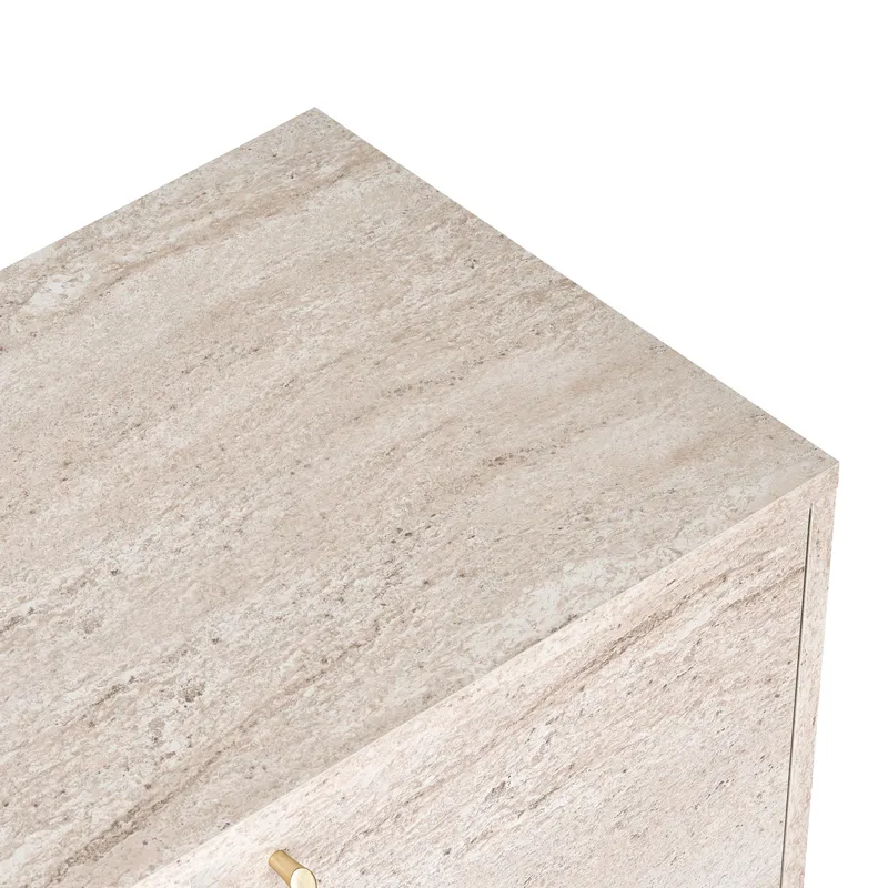 Konsolipöytä Nordure Varen (180 x 82 x 45 cm) Travertiini - Travertiini - Säilytys - Säilytyskalusteet - Senkki