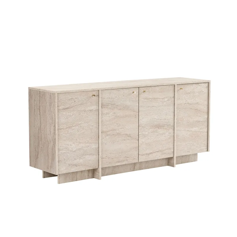 Konsolipöytä Nordure Varen (180 x 82 x 45 cm) Travertiini - Travertiini - Säilytys - Säilytyskalusteet - Senkki