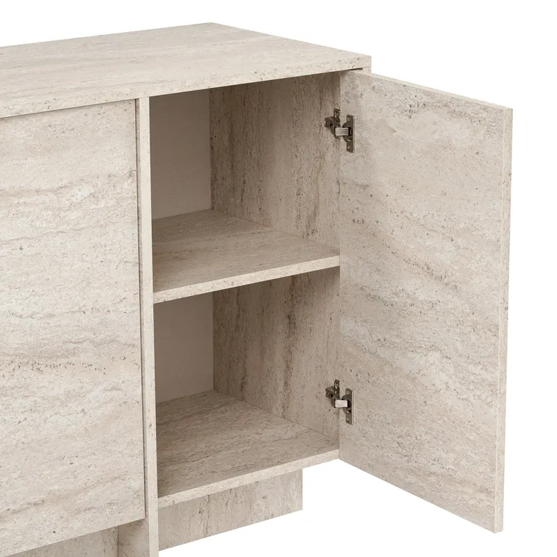 Konsolipöytä Nordure Varen (180 x 82 x 45 cm) Travertiini - Travertiini - Säilytys - Säilytyskalusteet - Senkki