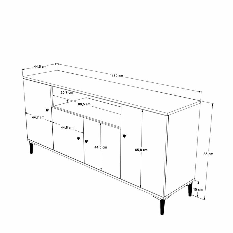 konsolipöytä Skye Decor Bren (180 x 85 x 44,5 cm) Pähkinä - Pähkinä - Säilytys - Säilytyskalusteet - Senkki