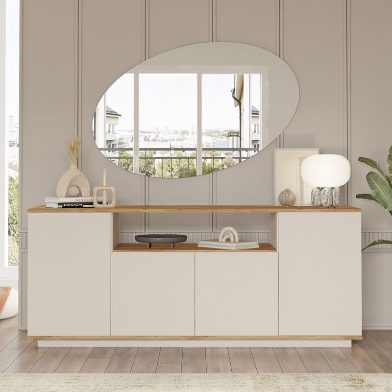 konsolipöytä Skye Decor Cleo Shelf (180 x 75 x 44,5 cm) Atlantic Pine cashmere - Atlantic Pine ja Cashmere - Säilytys - Säilytyskalusteet - Senkki