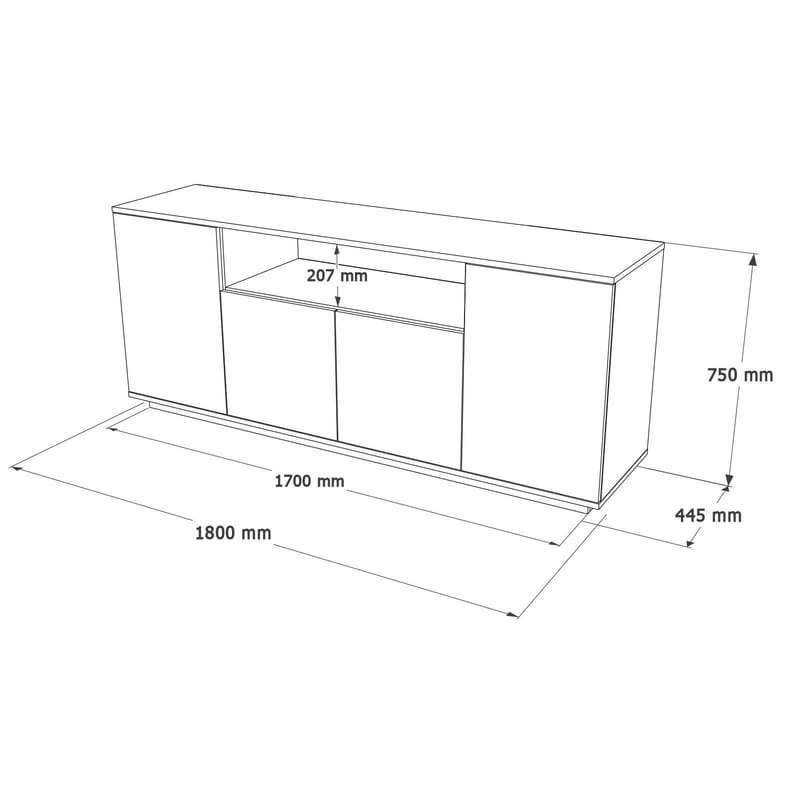 konsolipöytä Skye Decor Cleo Shelf (180 x 75 x 44,5 cm) Atlantic Pine cashmere - Atlantic Pine ja Cashmere - Säilytys - Säilytyskalusteet - Senkki