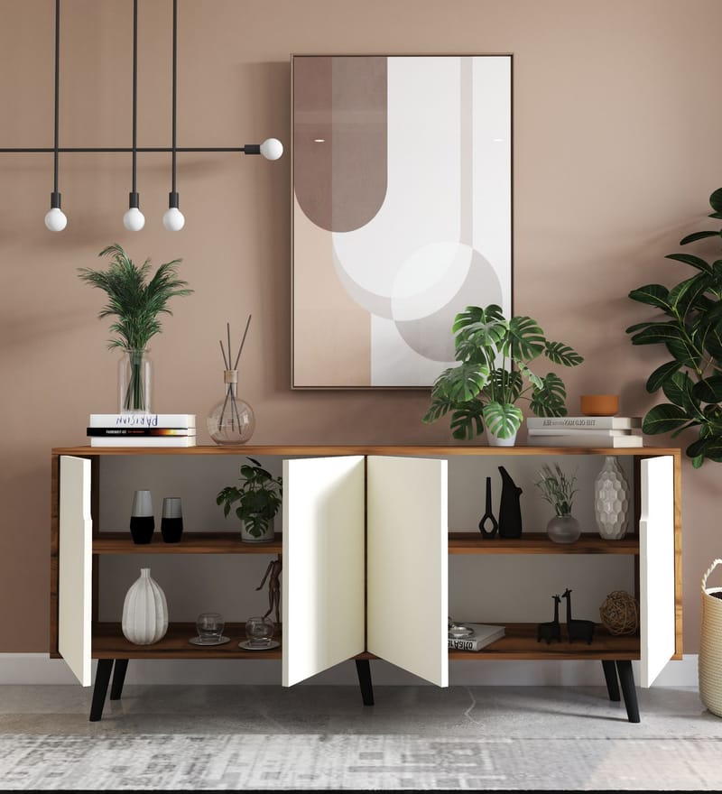 Latinara Konsolipöytä 180 cm - Pähkinä ja valkoinen - Säilytys - Säilytyskalusteet - Senkki