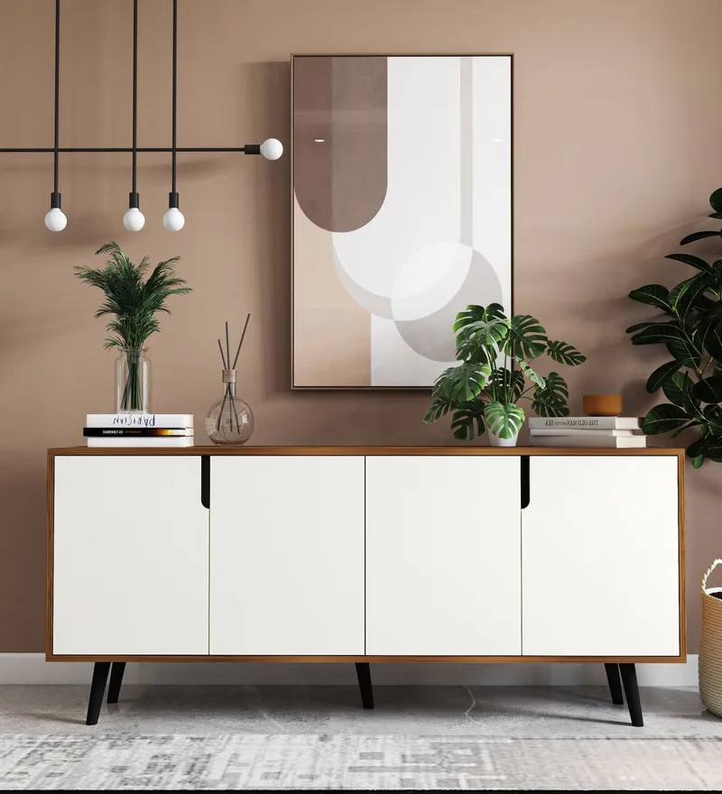 Latinara Konsolipöytä 180 cm - Pähkinä ja valkoinen - Säilytys - Säilytyskalusteet - Senkki