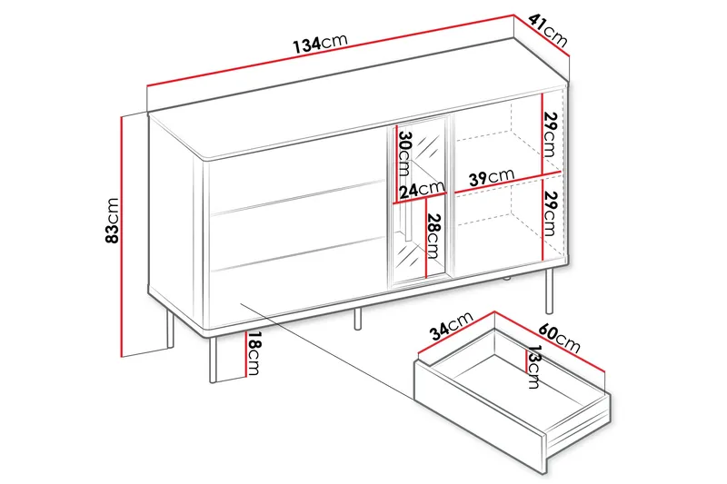 Levisa Agency - Beige/Harmaa - Säilytys - Säilytyskalusteet - Lipasto