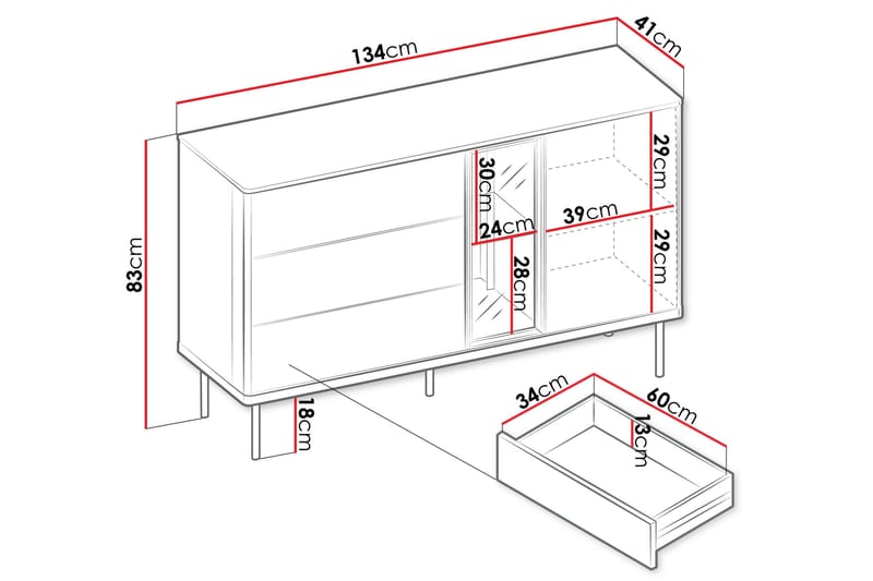 Levisa Agency - Beige/Harmaa - Säilytys - Säilytyskalusteet - Lipasto