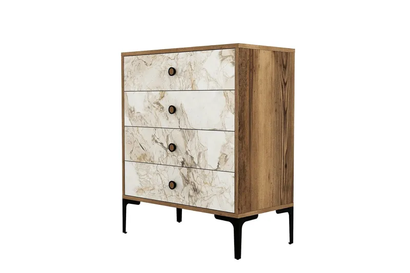 Ameias Lipasto 76x90,7 cm Ruskea/Valkoinen, Hanah Home