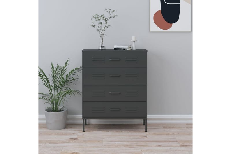 Lipasto antrasiitti 80x35x101,5 cm teräs - Säilytys - Säilytyskalusteet - Lipasto