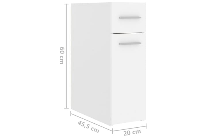 Apteekkarinkaappi valkoinen 20x45,5x60 cm lastulevy - Apteekkarin lipasto - Lipasto