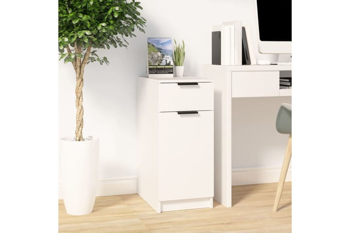 beBasic Pöytäkaappi valkoinen 33,5x50x75 cm tekninen puu - Valkoinen - Marmoripöydät - Kirjoituslipasto - Kokoontaitettavat pöydät