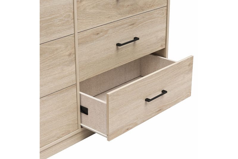 Lipasto BrEZ 136x40x76 cm, Vaalea tammi - 136x40x76 cm, Vaalea tammi - Säilytys - Säilytyskalusteet - Lipasto
