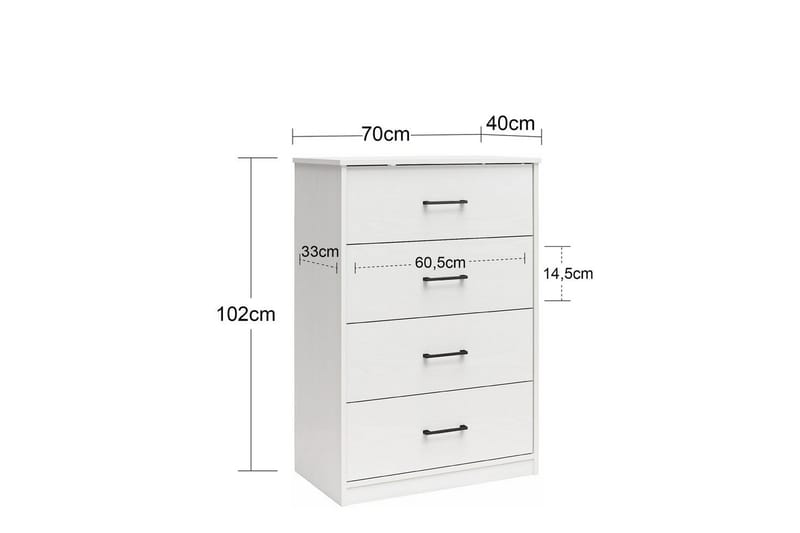 Lipasto BrEZ 71x40x102 cm - 71x40x102 cm - Säilytys - Säilytyskalusteet - Lipasto