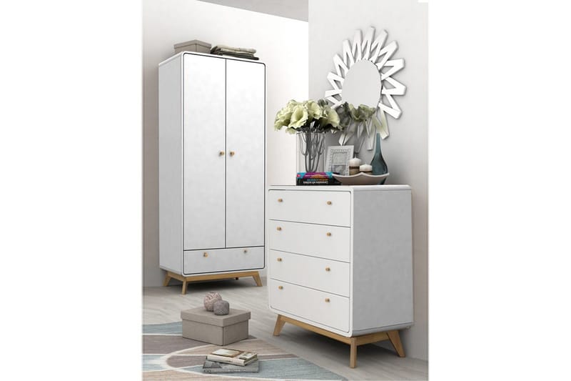 Lipasto Cassie Valkoinen/Valkoinen - Valkoinen/Valkoinen - Säilytys - Säilytyskalusteet - Lipasto