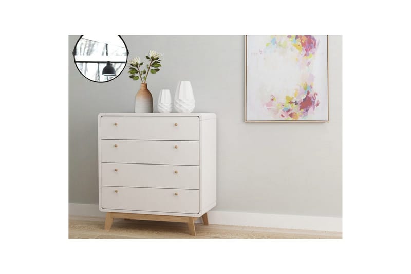 Lipasto Cassie Valkoinen/Valkoinen - Valkoinen/Valkoinen - Säilytys - Säilytyskalusteet - Lipasto