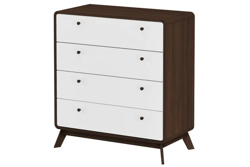 Lipasto Cassie Pähkinäpuu/Valkoinen - Pähkinäpuu/Valkoinen - Säilytys - Säilytyskalusteet - Lipasto