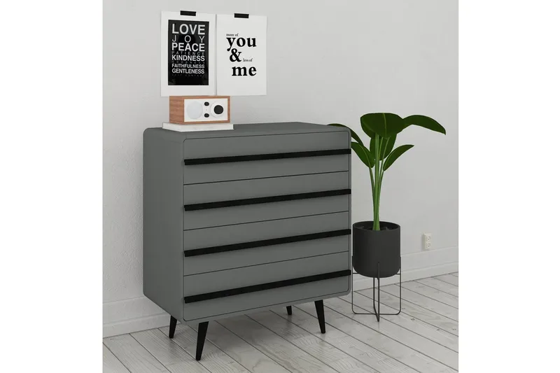 Lipasto Chantal Harmaa - Harmaa - Säilytys - Säilytyskalusteet - Lipasto