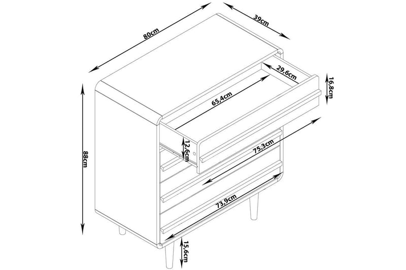 Lipasto Chantal Luonto - Luonto - Säilytys - Säilytyskalusteet - Lipasto
