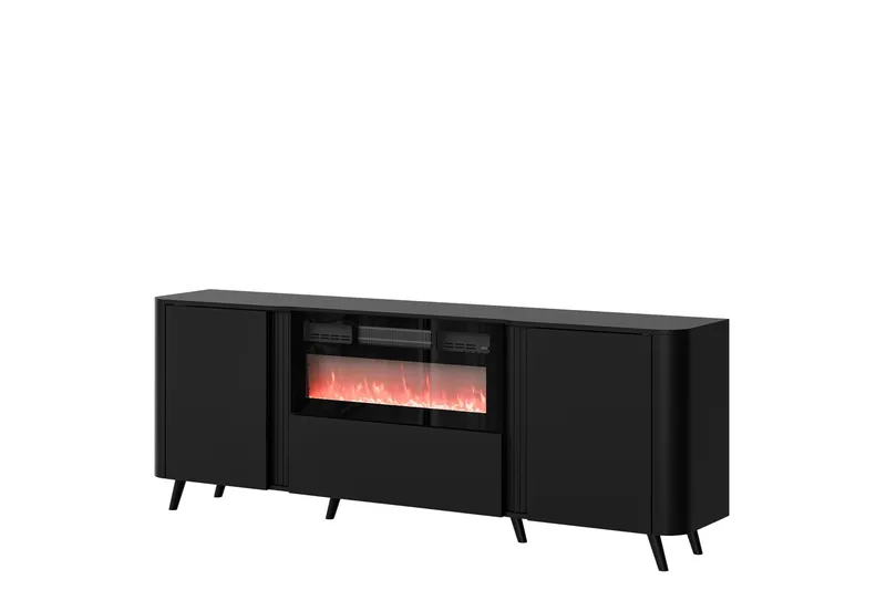 Lipasto Clement 200 cm - Musta - Sisustustuotteet - Sisustustakka & kamiina - Sisustustakka ilman hormia - Sähkötakka