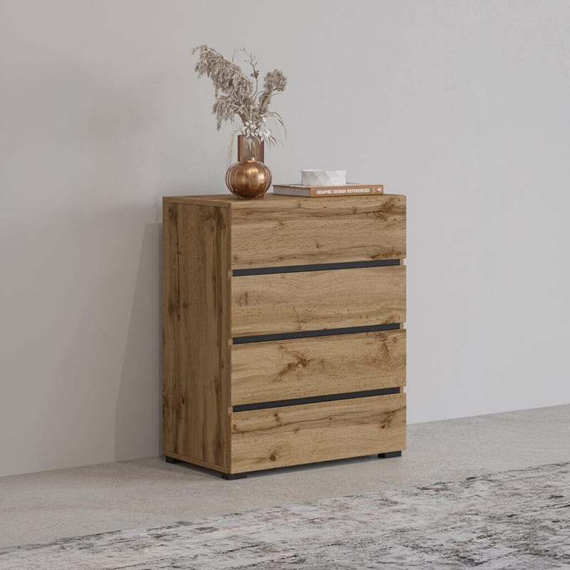 Lipasto Cross 4 laatikolla - Wotan Tammik - Säilytys - Säilytyskalusteet - Lipasto