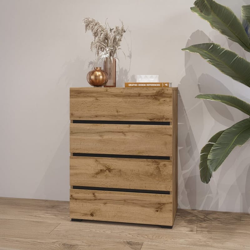 Lipasto Cross 4 laatikolla - Wotan Tammik - Säilytys - Säilytyskalusteet - Lipasto