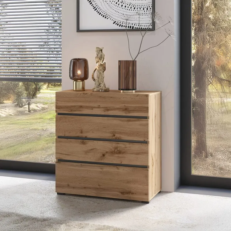 Lipasto Cross S 4 laatikolla - Wotan Tammik - Säilytys - Säilytyskalusteet - Lipasto