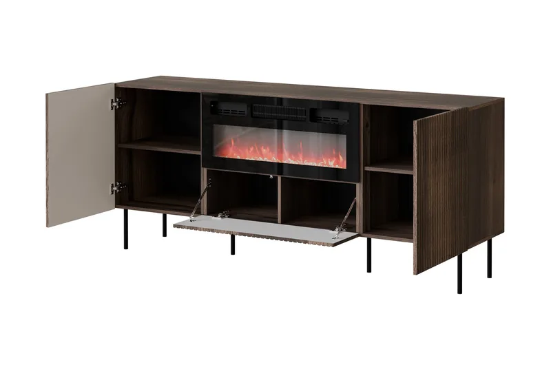 Lipasto Hammarstrand 181 cm - Pähkinäpuu - Sisustustuotteet - Sisustustakka & kamiina - Sisustustakka ilman hormia - Sähkötakka