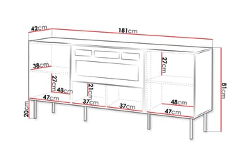 Lipasto Hammarstrand 181 cm - Pähkinäpuu - Sisustustuotteet - Sisustustakka & kamiina - Sisustustakka ilman hormia - Sähkötakka