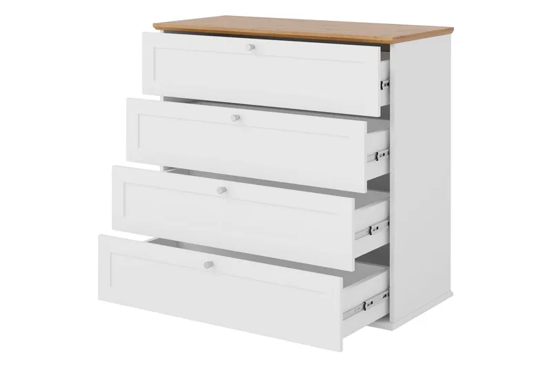 Lipasto Hammerdal 92 cm - Valkoinen/Tammi - Säilytys - Säilytyskalusteet - Lipasto