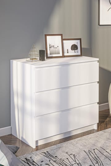 Lipasto Hanah Home Derinkuyu 3 (80 x 77,5 x 48 cm) valkoinen - Säilytys - Säilytyskalusteet - Lipasto