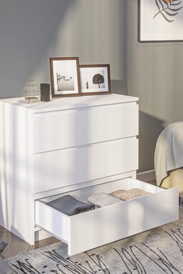 Lipasto Hanah Home Derinkuyu 3 (80 x 77,5 x 48 cm) valkoinen - Säilytys - Säilytyskalusteet - Lipasto