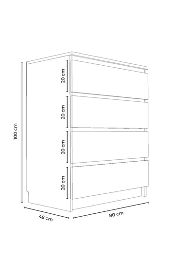 Lipasto Hanah Home Derinkuyu 4 (80 x 100 x 48 cm) Antrasiitti - Antrasiitti - Säilytys - Säilytyskalusteet - Lipasto