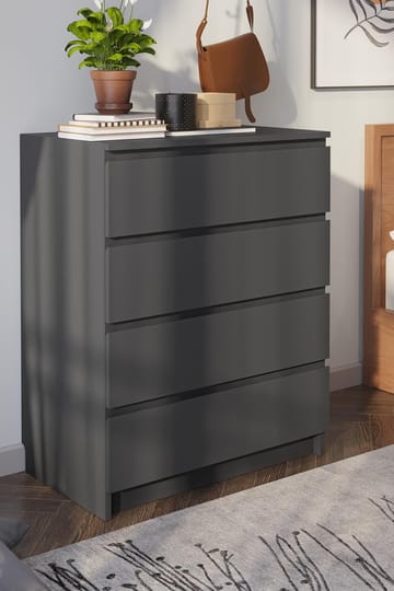 Lipasto Hanah Home Derinkuyu 4 (80 x 100 x 48 cm) Antrasiitti - Antrasiitti - Säilytys - Säilytyskalusteet - Lipasto