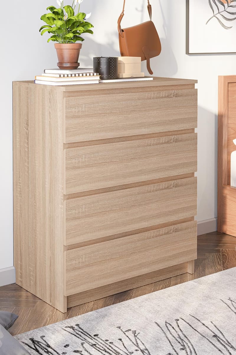 Lipasto Hanah Home Derinkuyu 4 (80 x 100 x 48 cm) Sonomo-tammi - Säilytys - Säilytyskalusteet - Lipasto