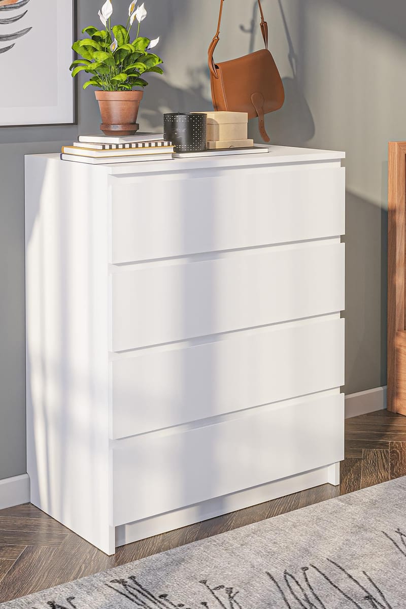 Lipasto Hanah Home Derinkuyu 4 (80 x 100 x 48 cm) Valkoinen - Säilytys - Säilytyskalusteet - Lipasto