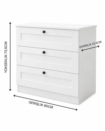 Lipasto Hanah Home Lucas (80 x 7,5 x 42,5 cm) Valkoinen - Valkoinen - Säilytys - Säilytyskalusteet - Lipasto