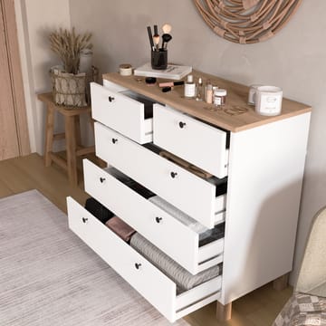Lipasto Hanah Home Nord (90 x 85,2 x 40 cm) Valkotammi - Valkoinen ja tammi - Säilytys - Säilytyskalusteet - Lipasto