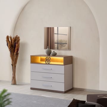 Lipasto Homitis Milano (85 x 140 x 45 cm) valkoinen ruskea - Säilytys - Säilytyskalusteet - Lipasto