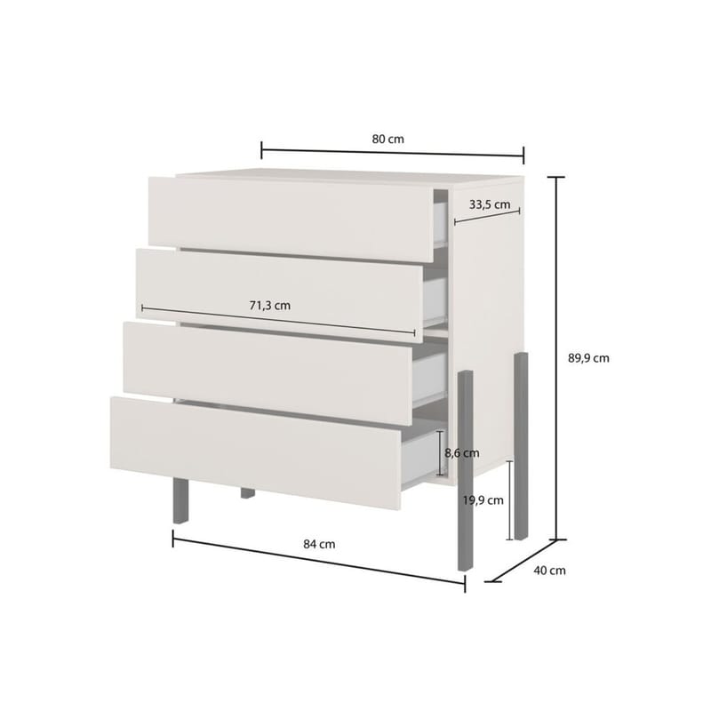 Lipasto Jukon S ja 4 laatikkoa - Säilytys - Säilytyskalusteet - Lipasto