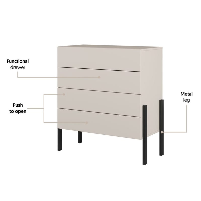 Lipasto Jukon S ja 4 laatikkoa - Säilytys - Säilytyskalusteet - Lipasto