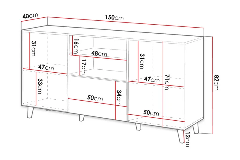 Juniskär Lipasto - Musta/Tammi - Säilytys - Säilytyskalusteet - Lipasto