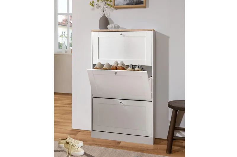 Kenkälaatikko Heinina 70 cm - Valkoinen/Ruskea - Säilytys - Kenkäsäilytys - Kenkälaatikko