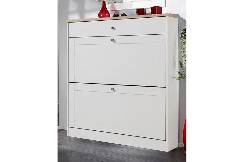 Kenkälaatikko Heinina 90 cm - Valkoinen/Ruskea - Säilytys - Säilytyskalusteet - Lipasto