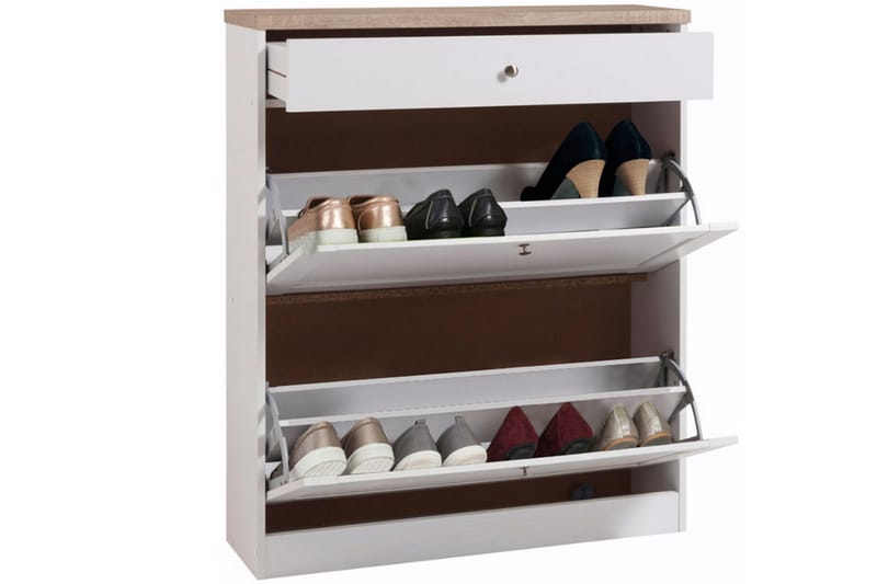 Kenkälaatikko Heinina 90 cm - Valkoinen/Ruskea - Säilytys - Säilytyskalusteet - Lipasto