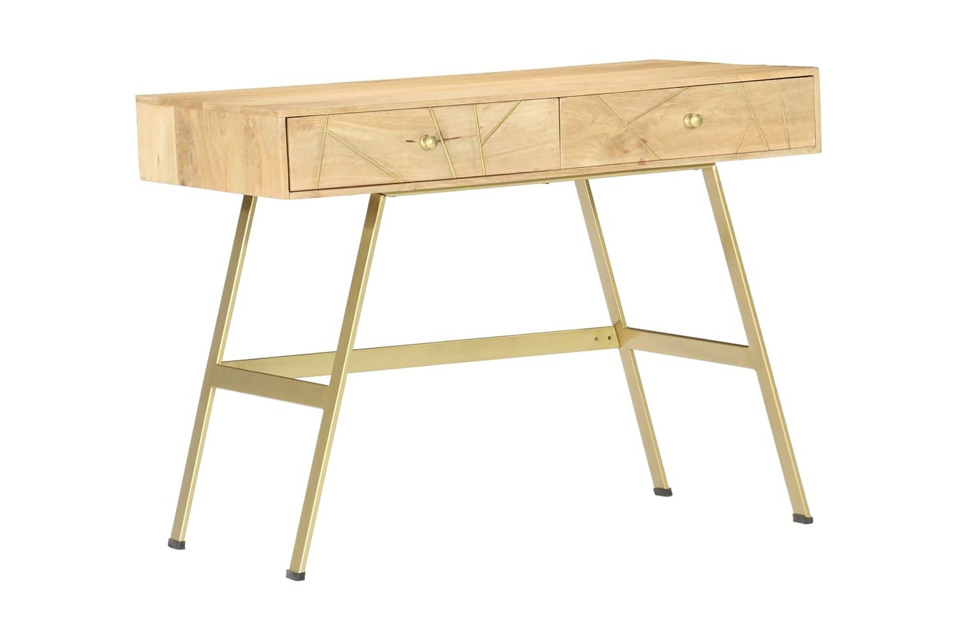 Kirjoituspöytä vetolaatikoilla 100x55x75 cm täysi mangopuu - Ruskea - Säilytys - Säilytyskalusteet - Lipasto - Kirjoituslipasto