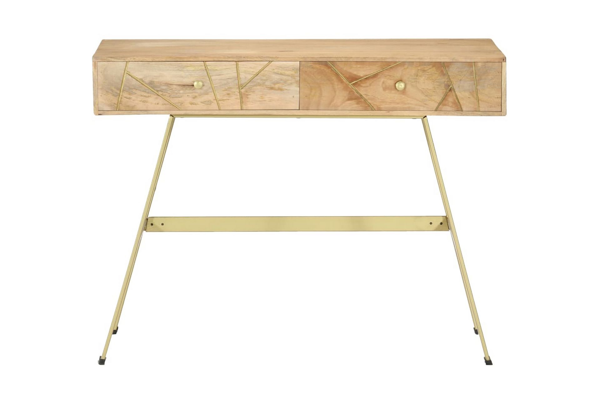 Kirjoituspöytä vetolaatikoilla 100x55x75 cm täysi mangopuu - Ruskea - Säilytys - Säilytyskalusteet - Lipasto - Kirjoituslipasto