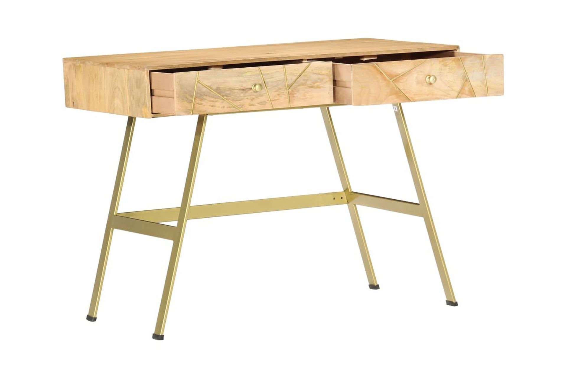 Kirjoituspöytä vetolaatikoilla 100x55x75 cm täysi mangopuu - Ruskea - Säilytys - Säilytyskalusteet - Lipasto - Kirjoituslipasto