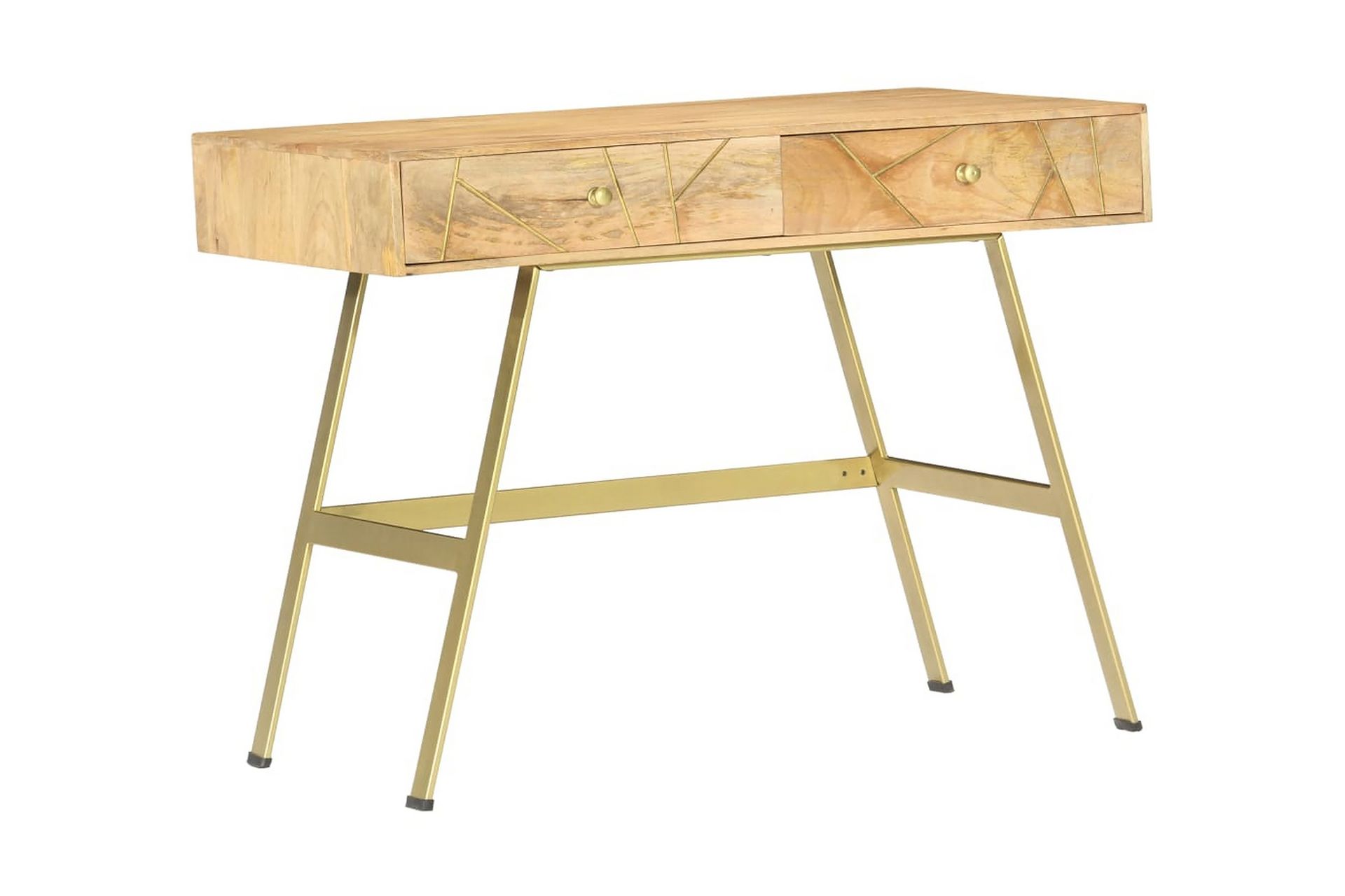 Kirjoituspöytä vetolaatikoilla 100x55x75 cm täysi mangopuu - Ruskea - Säilytys - Säilytyskalusteet - Lipasto - Kirjoituslipasto