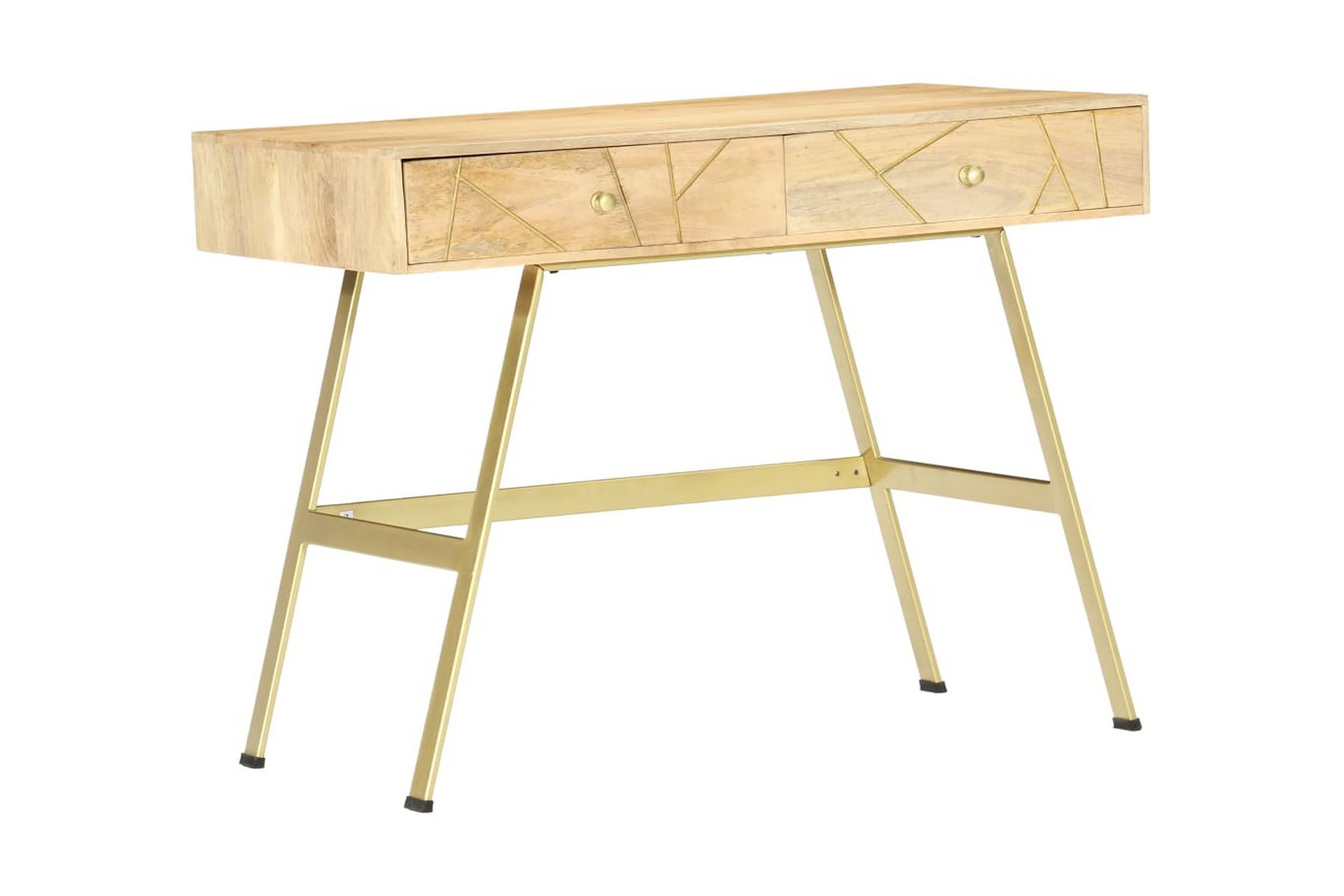 Kirjoituspöytä vetolaatikoilla 100x55x75 cm täysi mangopuu - Ruskea - Säilytys - Säilytyskalusteet - Lipasto - Kirjoituslipasto