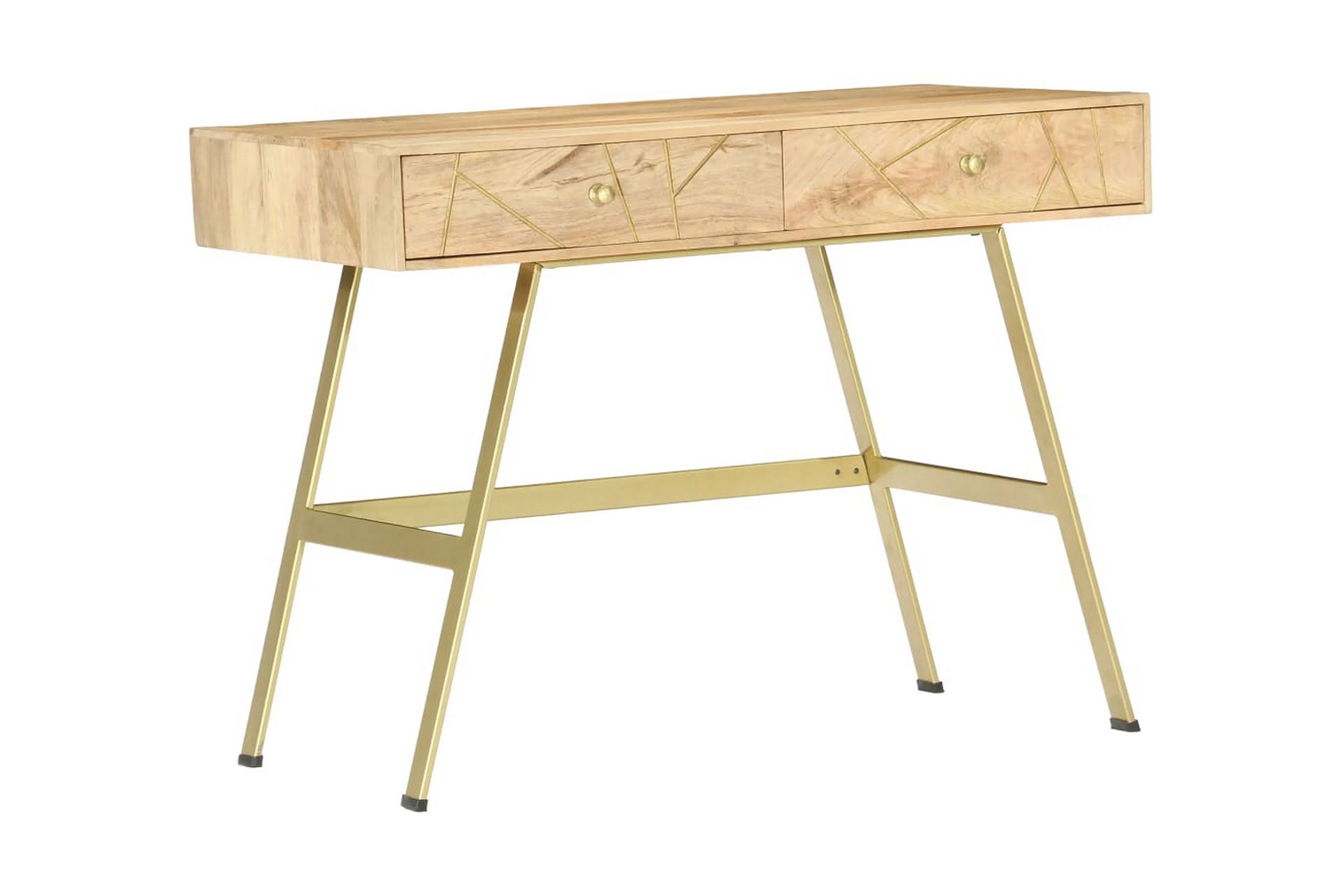Kirjoituspöytä vetolaatikoilla 100x55x75 cm täysi mangopuu - Ruskea - Säilytys - Säilytyskalusteet - Lipasto - Kirjoituslipasto