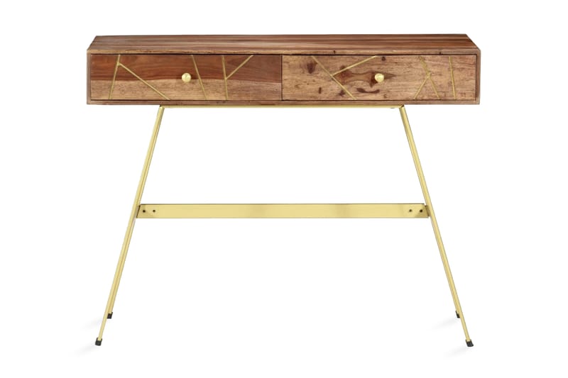 Kirjoituspöytä vetolaatikoilla 100x55x75 cm täysi seesampuu - Ruskea - Säilytys - Säilytyskalusteet - Lipasto - Kirjoituslipasto